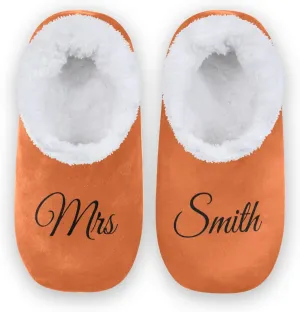 Solid Color Personalized House Slippers for Women Custom Women's Fuzzy Slippers for Indoor Outdoor Slippers Soft Plush Warm Slippers Bedroom Shoes for Men