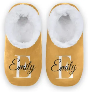 Solid Color Personalized House Slippers for Women Custom Women's Fuzzy Slippers for Indoor Outdoor Slippers Warm Plush Soft Slippers Casual House Shoes for Men