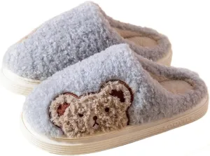 Solyinne Women's Winter Slippers Bunny Slippers Fluffy Winter Cute Thick Fur Rabbit Ladies Winter House Slippers Indoor Outdoor Bedroom Warm Shoes