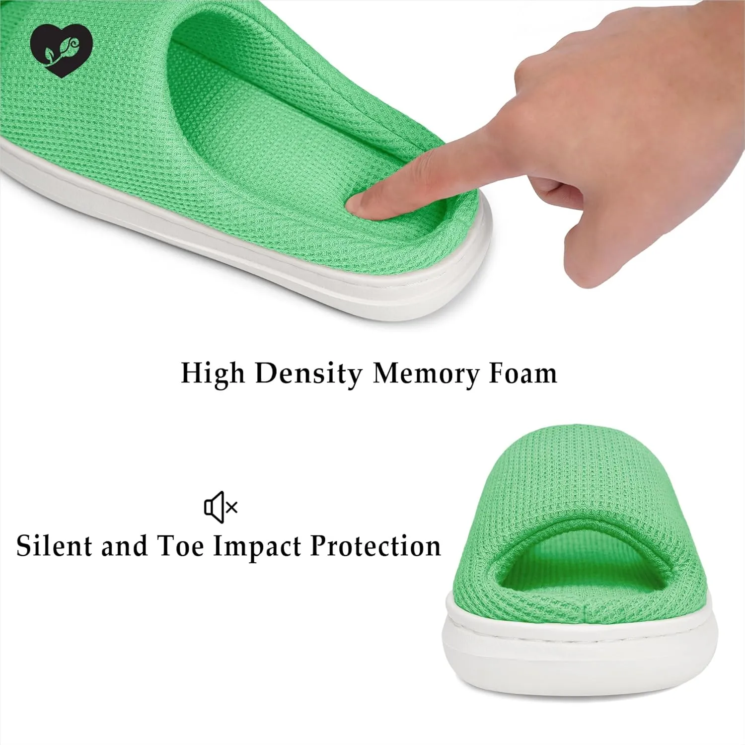 SOULROSE Summer House Memory Foam Slippers Comfy Spa Bedroom Slides Women Cloud Lightweight Waffle Cozy Open Toe Indoor Outdoor Platform Shoes