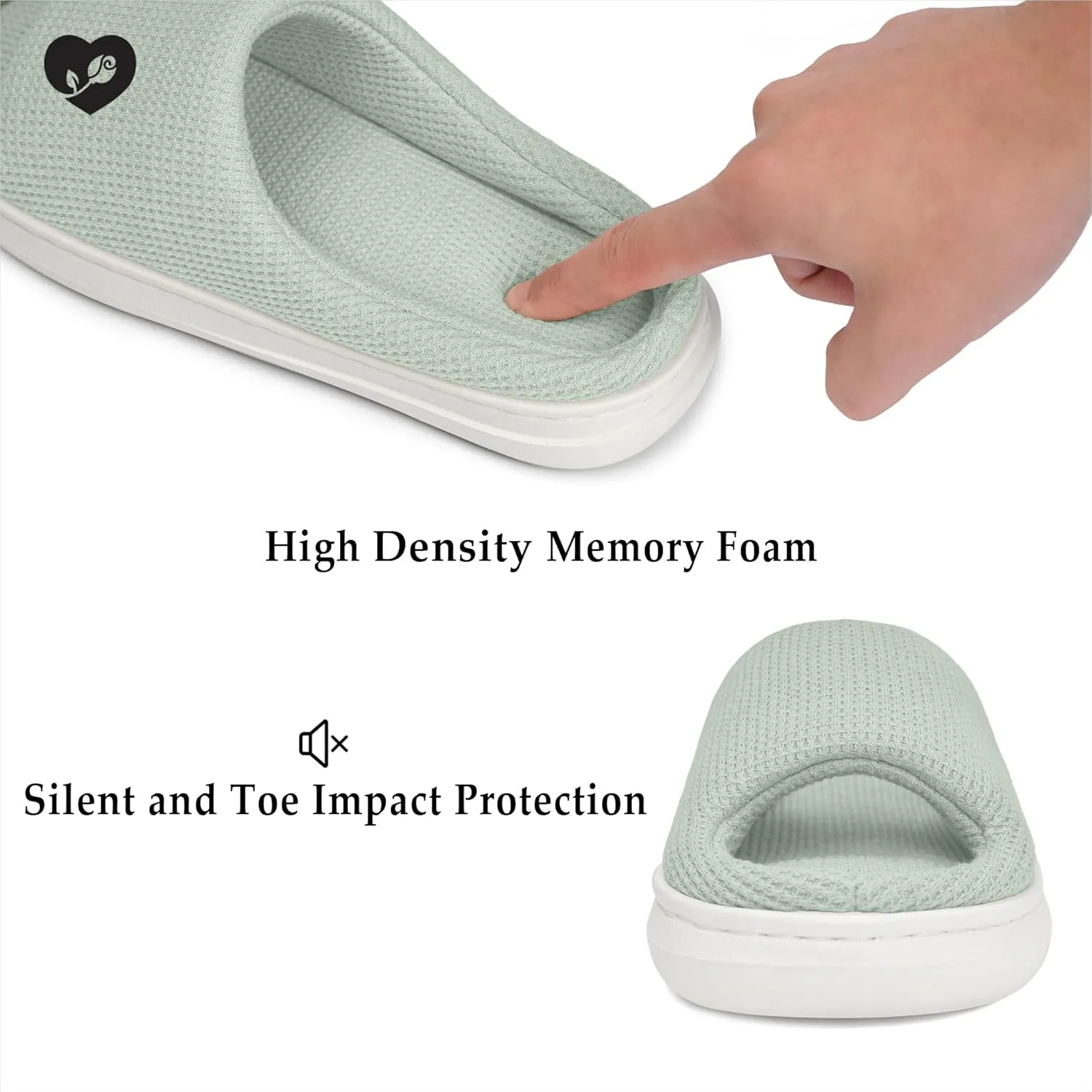 SOULROSE Summer House Memory Foam Slippers Comfy Spa Bedroom Slides Women Cloud Lightweight Waffle Cozy Open Toe Indoor Outdoor Platform Shoes