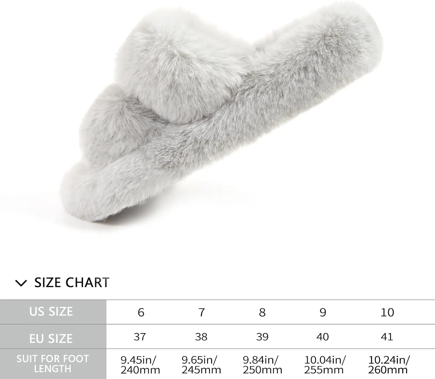 SOULROSE Women's Slippers Open Toe Memory Foam House Slippers for Women Fuzzy Furry Comfy Faux Fur Bedroom Platform Indoor Outdoor Slide Shoes with Anti-Slip Sole Womens Gift Slippers