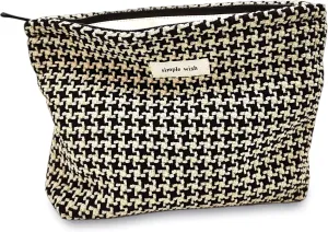 STARDW Parallel Checkered Makeup Bag Cute Cosmetic Bags for Women Girls, Travel Toiletry Bag Large Capacity Zipper Makeup Pouch, Purse Organizer Pouches(Checkered)