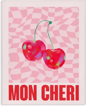 Stupell Industries Mon Cheri on Checkered Canvas Wall Art Design by House of Lulu, 24 x 30