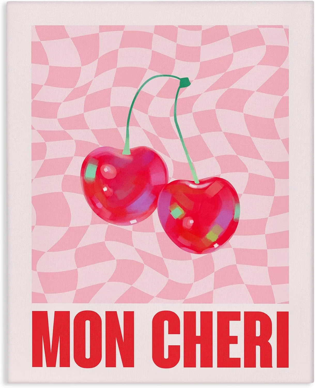 Stupell Industries Mon Cheri on Checkered Canvas Wall Art Design by House of Lulu, 24 x 30