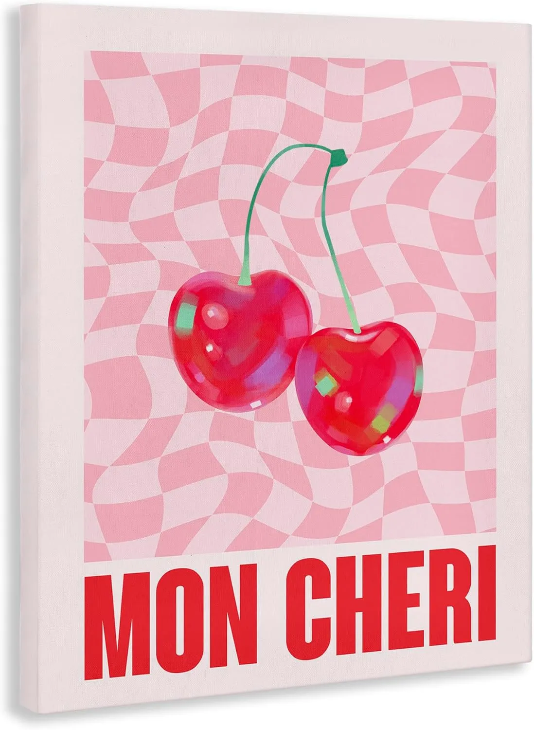 Stupell Industries Mon Cheri on Checkered Canvas Wall Art Design by House of Lulu, 24 x 30
