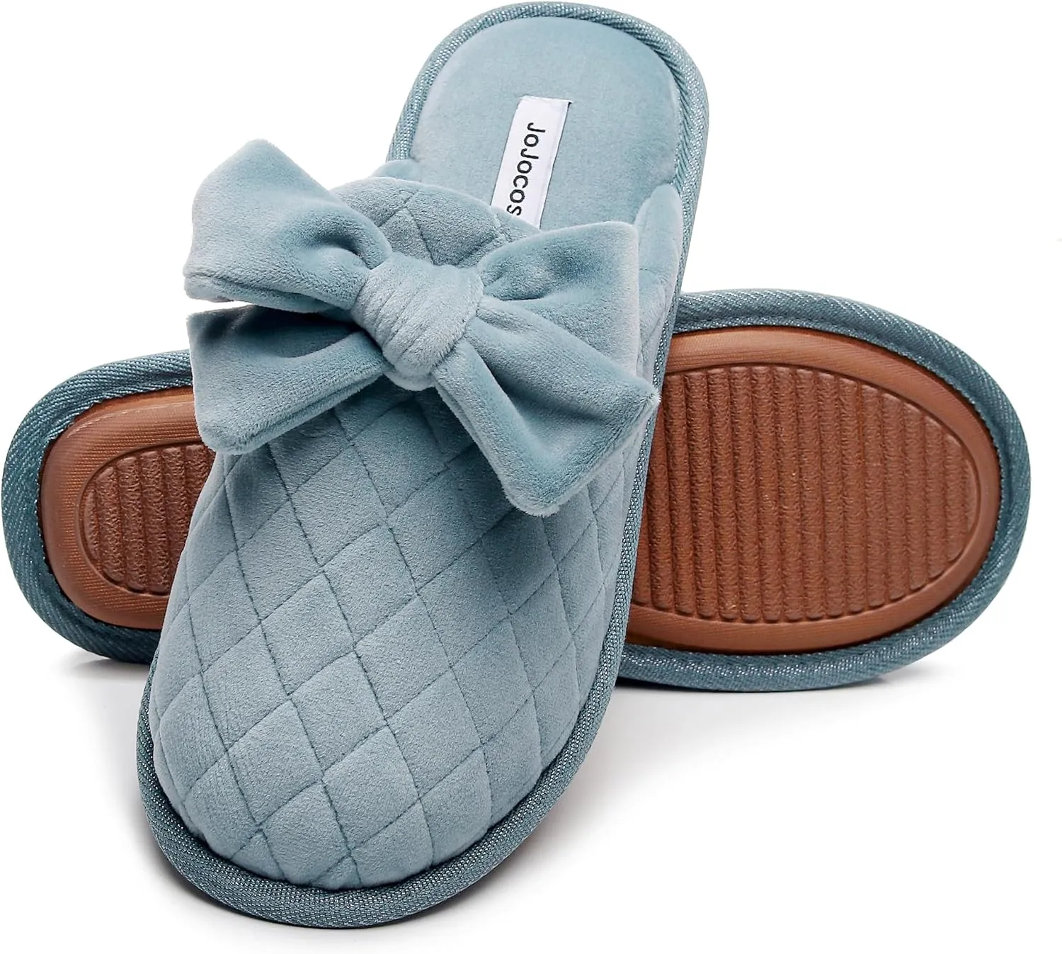 Sweet Bowknot Comfort Lady’s Closed-toe Memory Foam Slippers