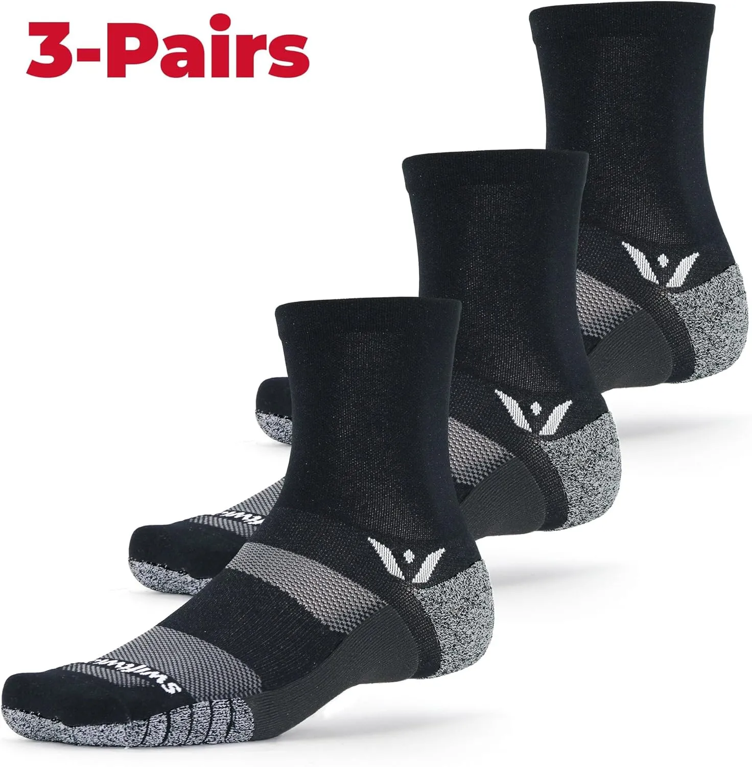 Swiftwick- FLITE XT FIVE Running & Golf Socks, Fitness, Ultimate Stability, Non-Slip Crew Socks