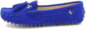 TDA Womens Casual Comfort Slip-on Metal Button Tassel Suede Leather Driving Walking Trail Running Loafers Boat Shoes Multi Colored