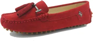 TDA Womens Casual Comfort Slip-on Metal Button Tassel Suede Leather Driving Walking Trail Running Loafers Boat Shoes Multi Colored