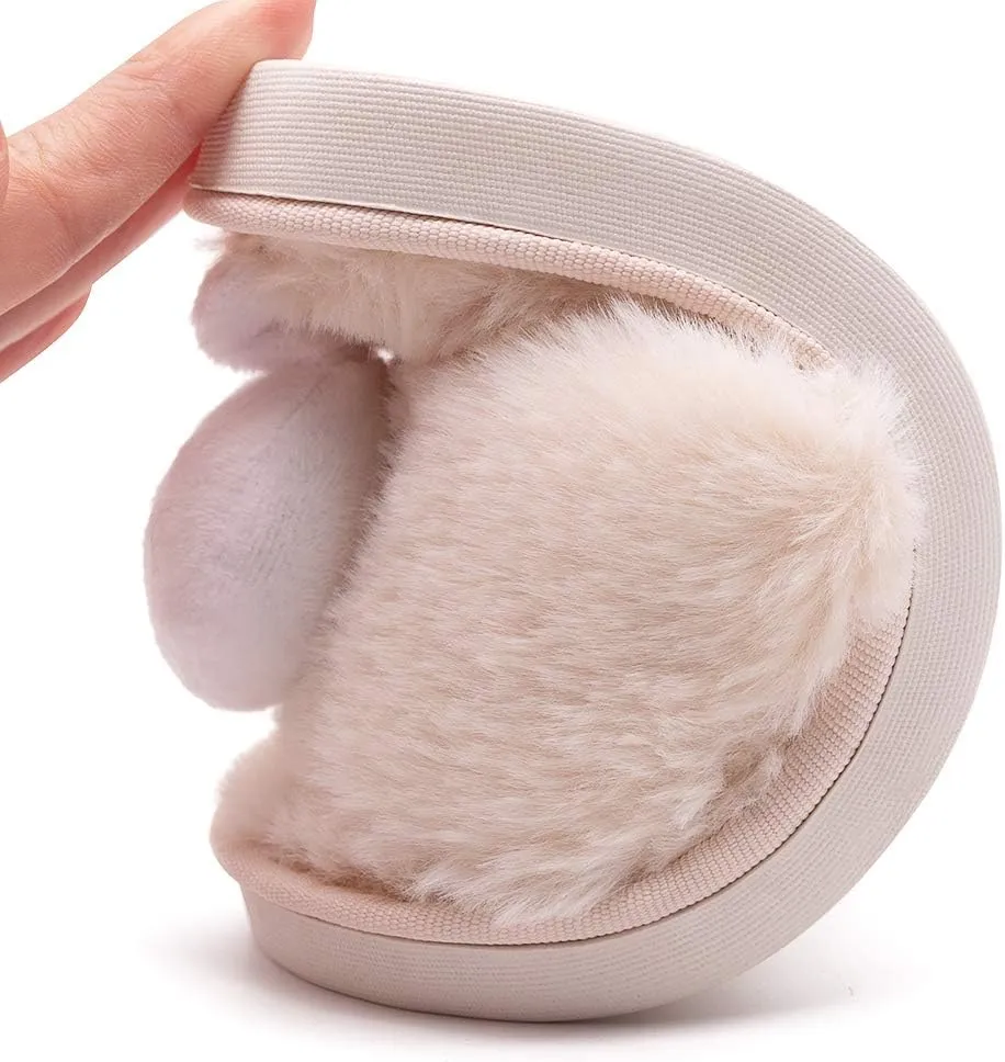 techcity Boys Girls Fuzzy House Slippers Cute Comfy Faux Fur Slip On Fluffy Plush Open Toe Home Slides for Kids Indoor Outdoor Warm Shoes