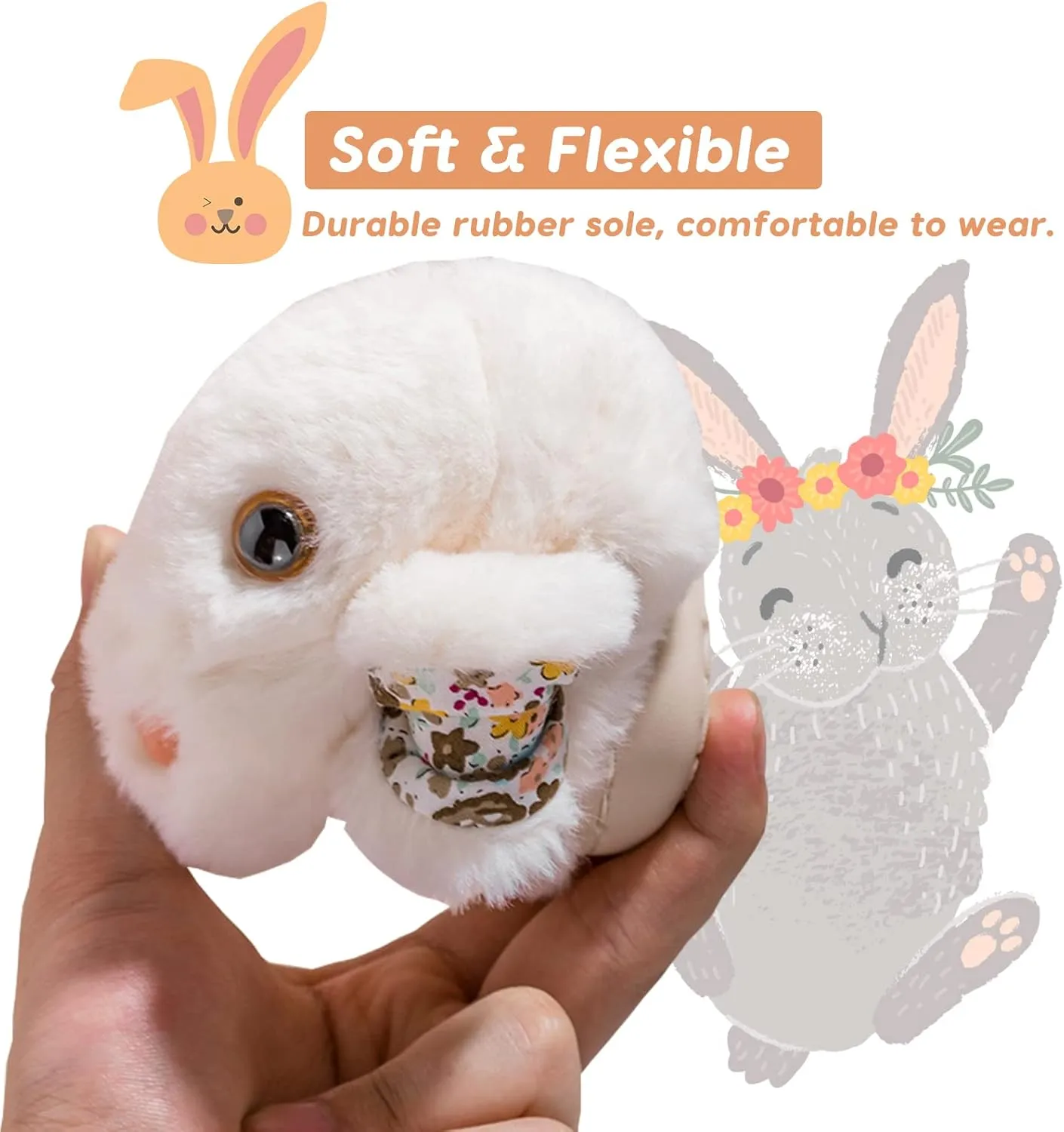 Toddler Bunny Slippers for Girls Boys Warm Plush Cute Rabbit Slippers Cozy House Slippers Indoor Outdoor for Kids Children