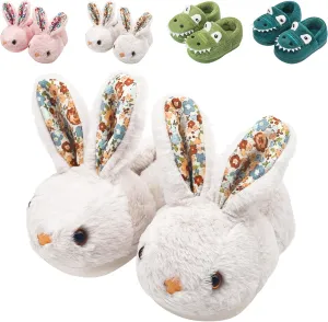 Toddler Slippers Boys Girls Kids Dinosaur Bunny House Slipper Non-slip Warm Winter Soft Fuzzy Indoor Shoes