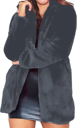 TOPONSKY Womens Winter Warm Lapel Faux Fur With Inner Lining & Buttons Coats