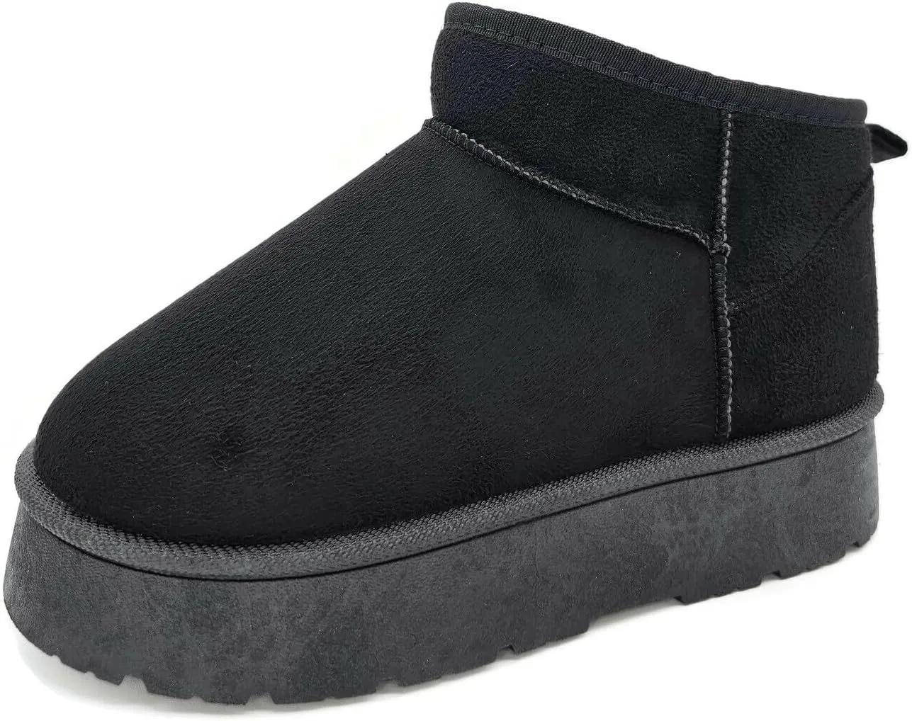TruFox Womens Platform Mini Boots Classic Faux Fur Lined Slip On Ankle Booties