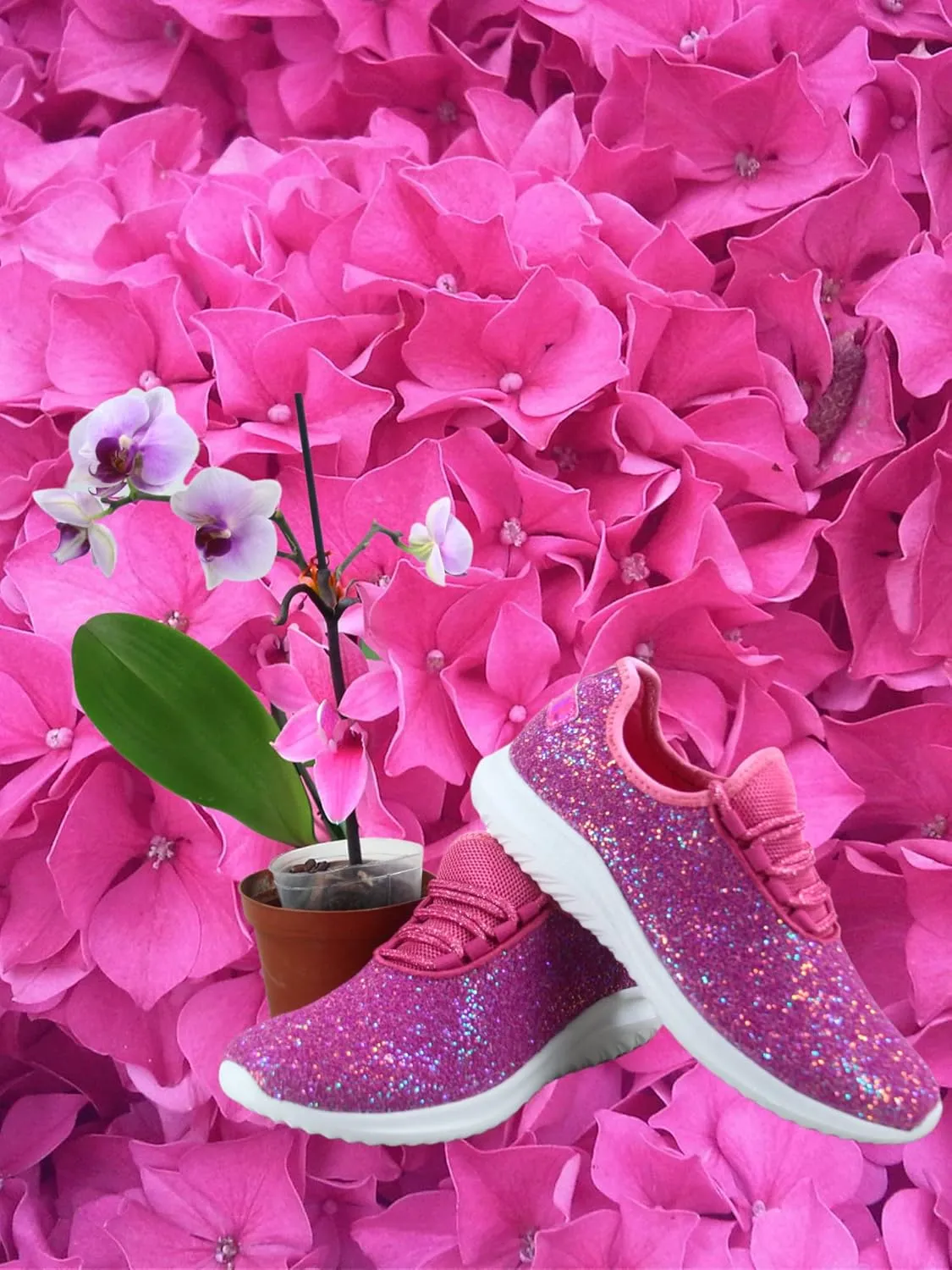 TZ Lotus-08 Women's Comfort Slip On Fashion Color Glitter Walking Runing Flat Heel Sneakers Shoes