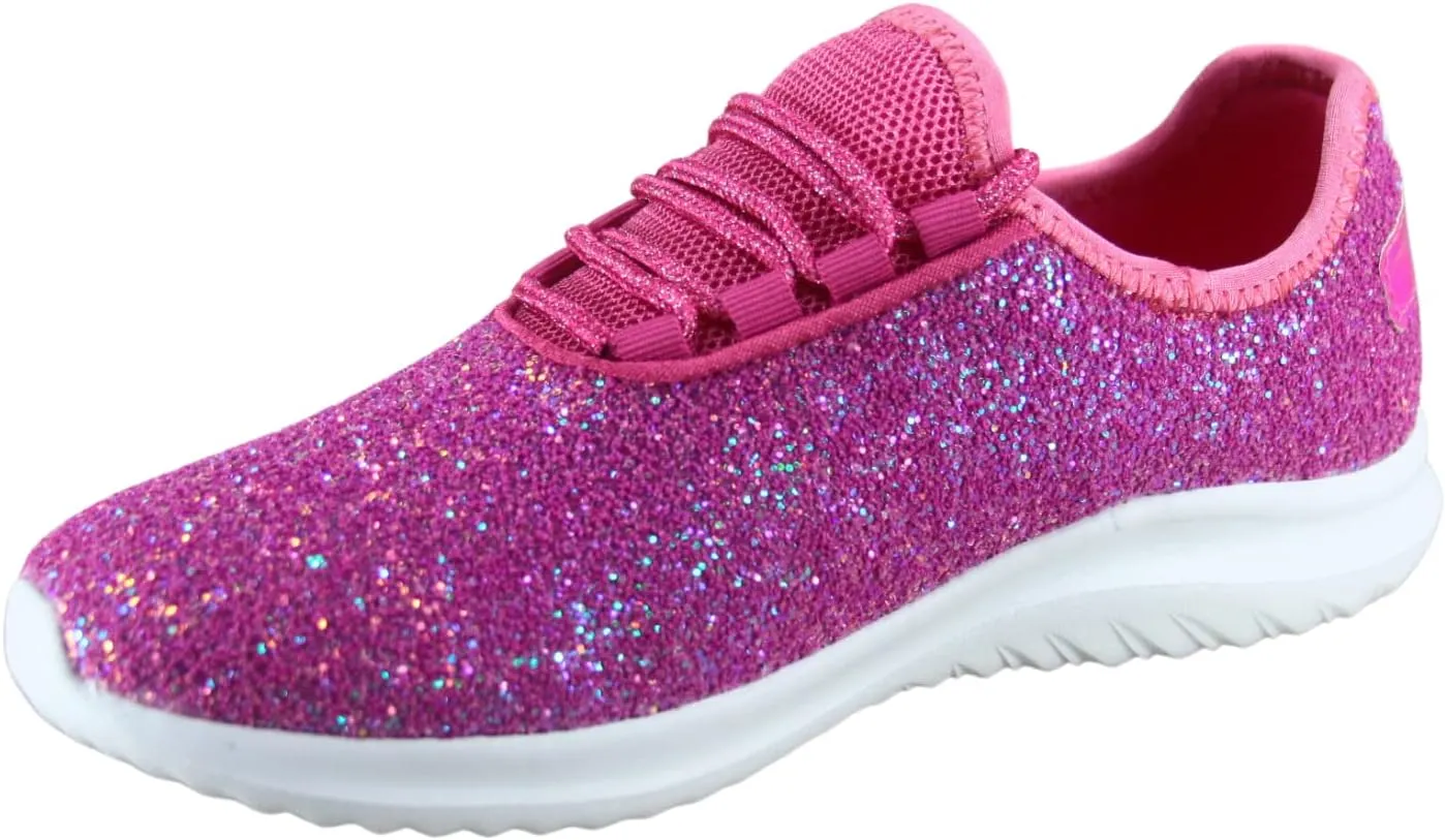 TZ Lotus-08 Women's Comfort Slip On Fashion Color Glitter Walking Runing Flat Heel Sneakers Shoes