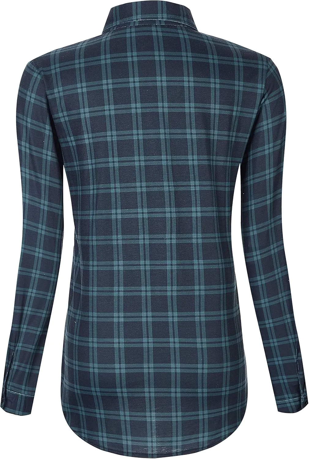 Urban CoCo Women's Classic Plaid Shirt Button Down Long Sleeve Blouse