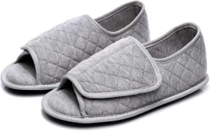 Urbancolor Women Adjustable Indoor Slippers Memory Foam House Shoes Open Toe Diabetic Slipper Arthritis Edema Extra Wide Shoes