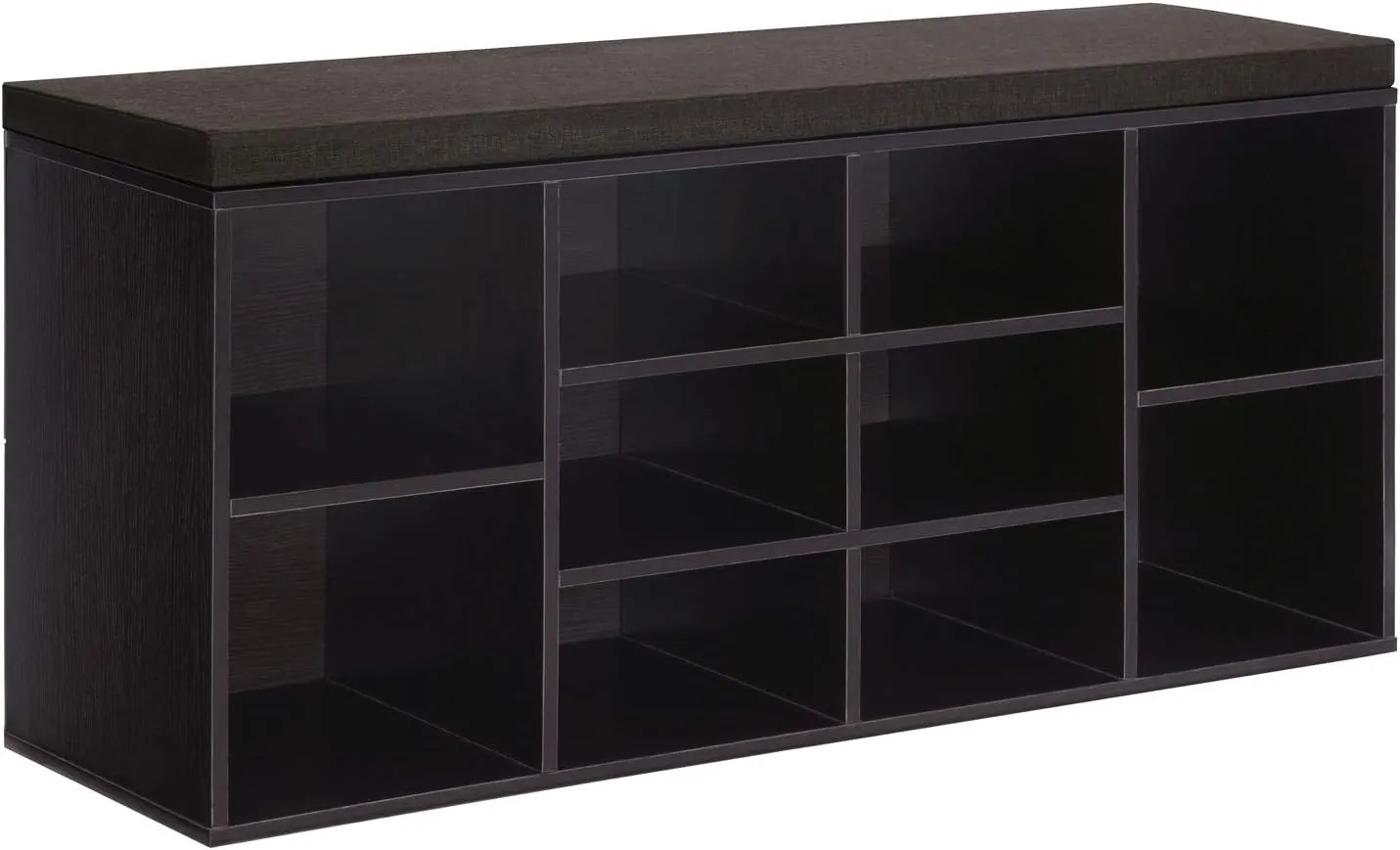 VASAGLE Shoe Bench with Cushion, Storage Bench with Padded Seat, Entryway Bench with 10 Compartments, for Bedroom, 11.8 x 40.9 x 18.9 Inches, Espresso Brown and Chestnut Brown ULHS10BR