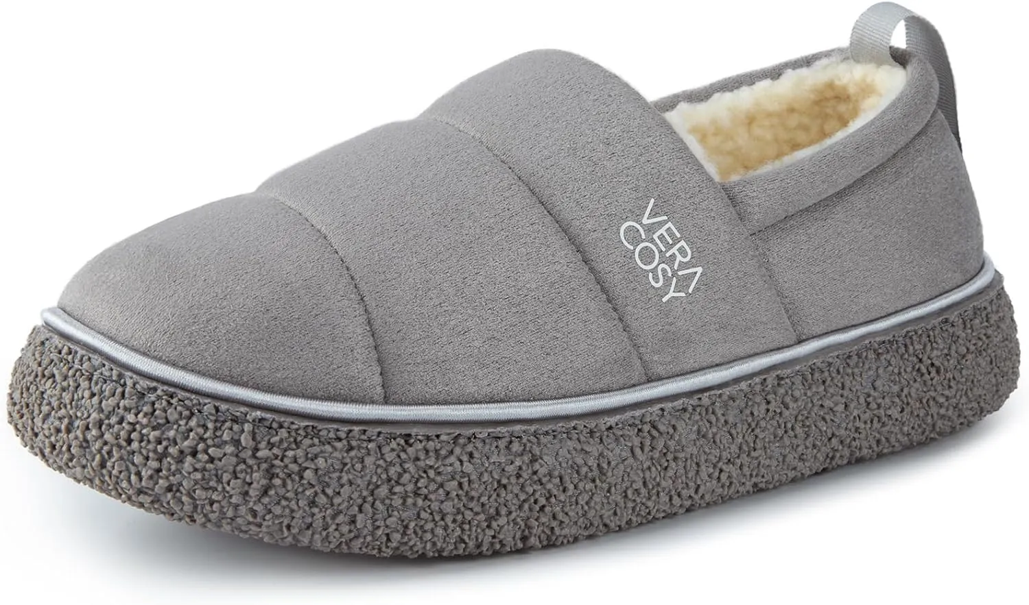 VeraCosy Women's Quilted Closed-back Slippers Technical Fabrics Warm Soft Comfy Non-slip Memory Foam Indoor House Shoes