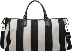 Vintage Checkered Duffel,Large Capacity Travel Bag,Portable Handbag for Short Trips,Single Shoulder Bag (Black)