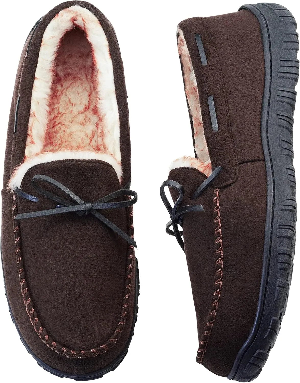 VLLy Mens Slippers Moccasins with Plush Lined Cozy House Bedroom Shoes for Men
