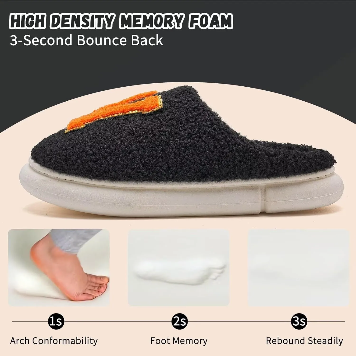 WateLves Women's Pillow Warm Memory Foam Slippers Comfortable Cute House Shoes Lightweight Fuzzy Christmas Slippers