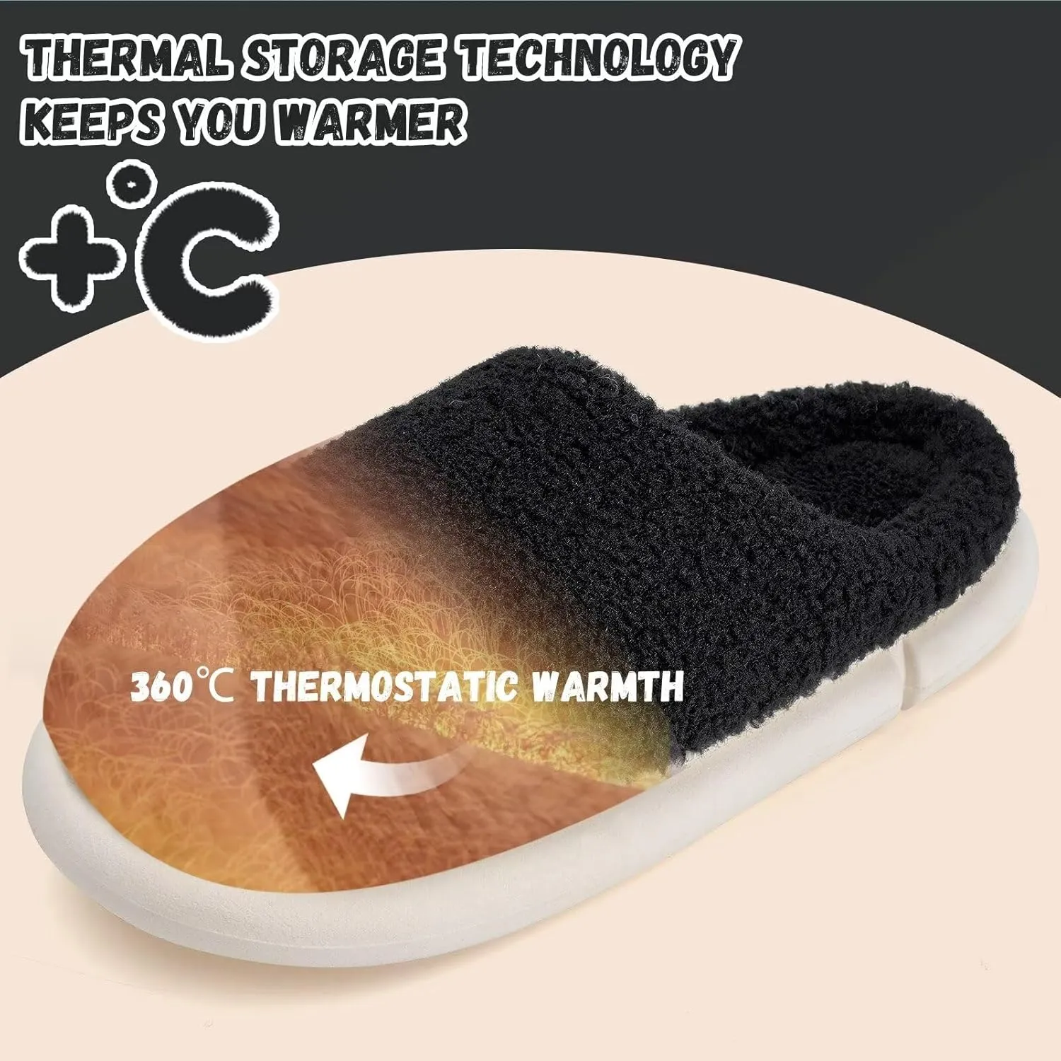 WateLves Women's Pillow Warm Memory Foam Slippers Comfortable Cute House Shoes Lightweight Fuzzy Christmas Slippers