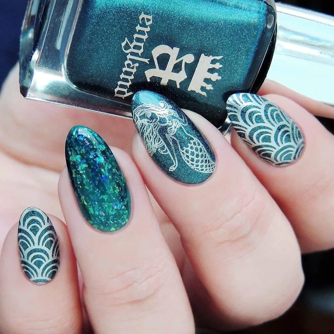 Whats Up Nails - 2 Metallic Stamping Polishes (Gold, Silver) Lacquer for Stamped Nail Art Design 7 Free Cruelty Free Vegan