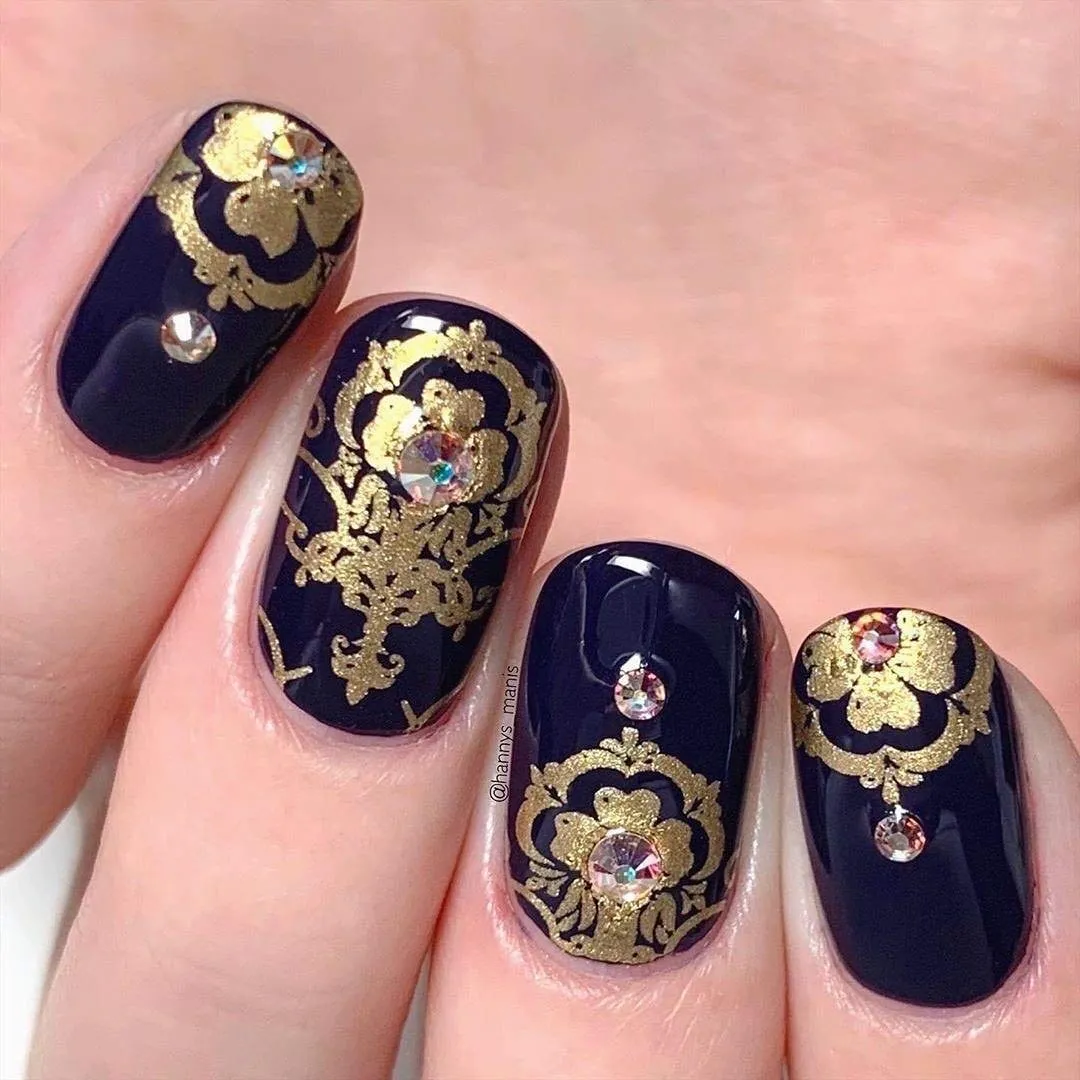 Whats Up Nails - 2 Metallic Stamping Polishes (Gold, Silver) Lacquer for Stamped Nail Art Design 7 Free Cruelty Free Vegan