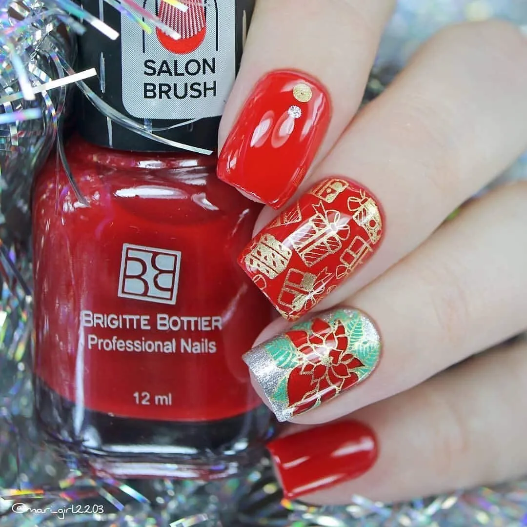 Whats Up Nails - 2 Metallic Stamping Polishes (Gold, Silver) Lacquer for Stamped Nail Art Design 7 Free Cruelty Free Vegan
