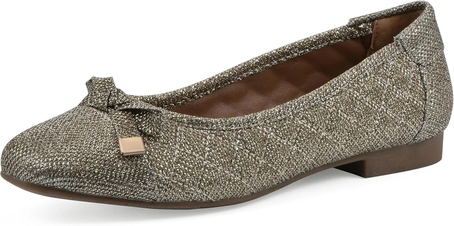 WHITE MOUNTAIN Women's Bocah Diamond Quilted Cap Toe Ballet Flat