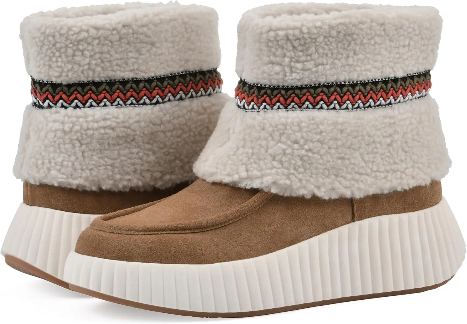 WHITE MOUNTAIN Women's Digital Platform Faux Fur Bootie