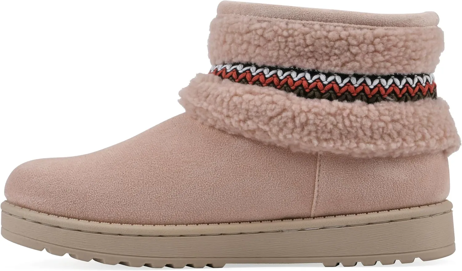 WHITE MOUNTAIN Women's Icons Faux Fur Slip-On Bootie