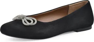 WHITE MOUNTAIN Women's Sashimi Rhinestone Double Bow Ballet Flat