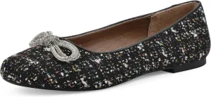 WHITE MOUNTAIN Women's Sashimi Rhinestone Double Bow Ballet Flat