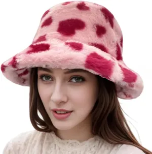 Winter Bucket Hats for Women Faux Fur Bucket Hat Fuzzy Hat Sherpa Hat Warm Plush Fisherman Fluffy Men Hat