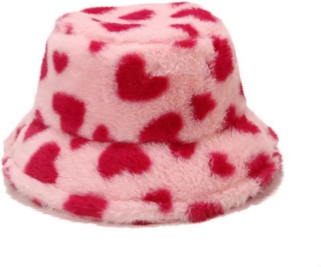Winter Bucket Hats for Women Faux Fur Bucket Hat Fuzzy Hat Sherpa Hat Warm Plush Fisherman Fluffy Men Hat