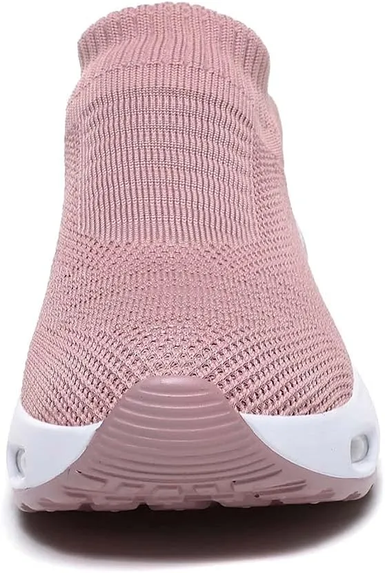 Women Knitted Upper Air Cushion Sole Lightweight Slip-On Sock Sneakers Casual Walking Shoes Doctor and Nurse Work Shoes