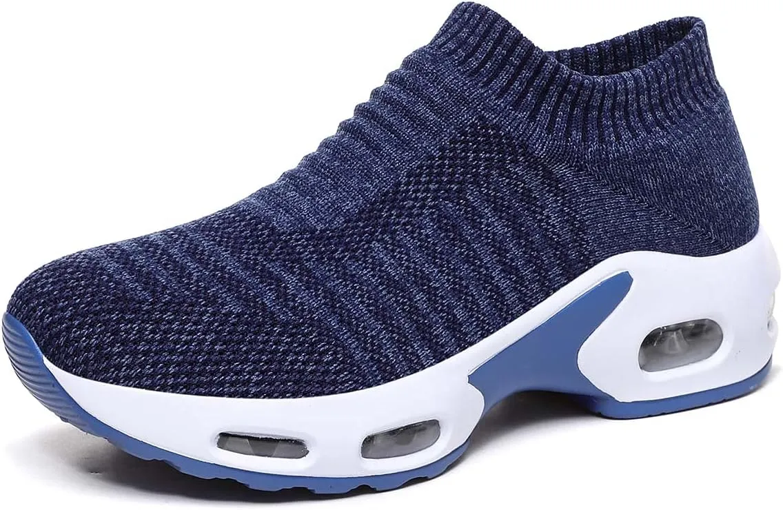 Women Knitted Upper Air Cushion Sole Lightweight Slip-On Sock Sneakers Casual Walking Shoes Doctor and Nurse Work Shoes