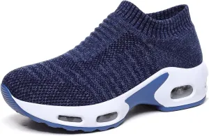 Women Knitted Upper Air Cushion Sole Lightweight Slip-On Sock Sneakers Casual Walking Shoes Doctor and Nurse Work Shoes
