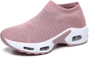 Women Knitted Upper Air Cushion Sole Lightweight Slip-On Sock Sneakers Casual Walking Shoes Doctor and Nurse Work Shoes