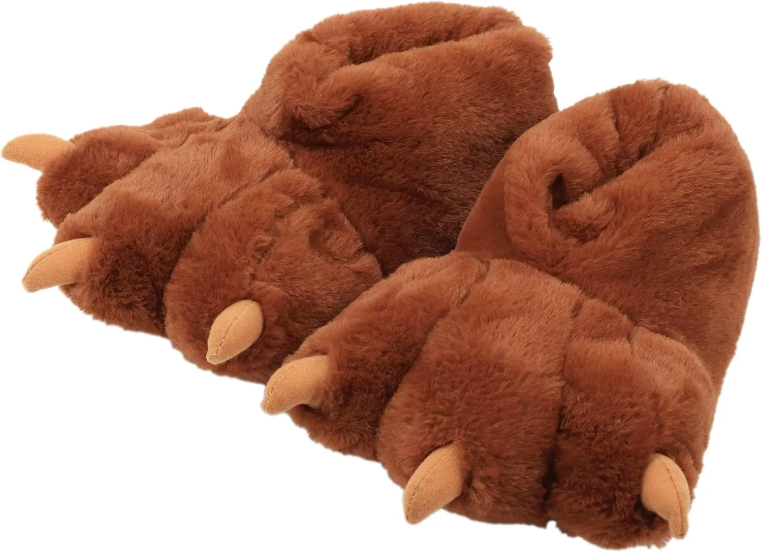 Women Plush Animal Paw Slippers Funny Novelty Bear Claw Slippers Cozy Furry Warm Memory Foam Slippers Gifts for Halloween Christmas