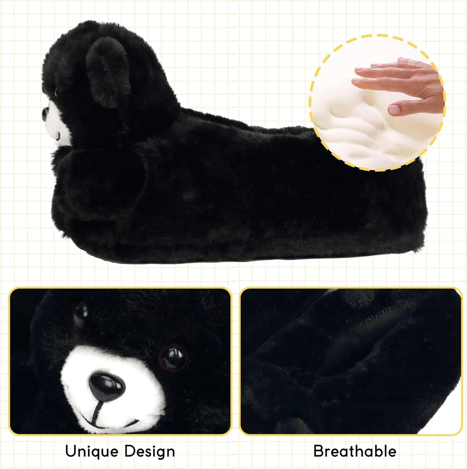 Women Unicorn Animal Slippers Slip-On Memory Foam Anti-Skid House Shoes Cute Fuzzy Cartoon Christmas Gifts