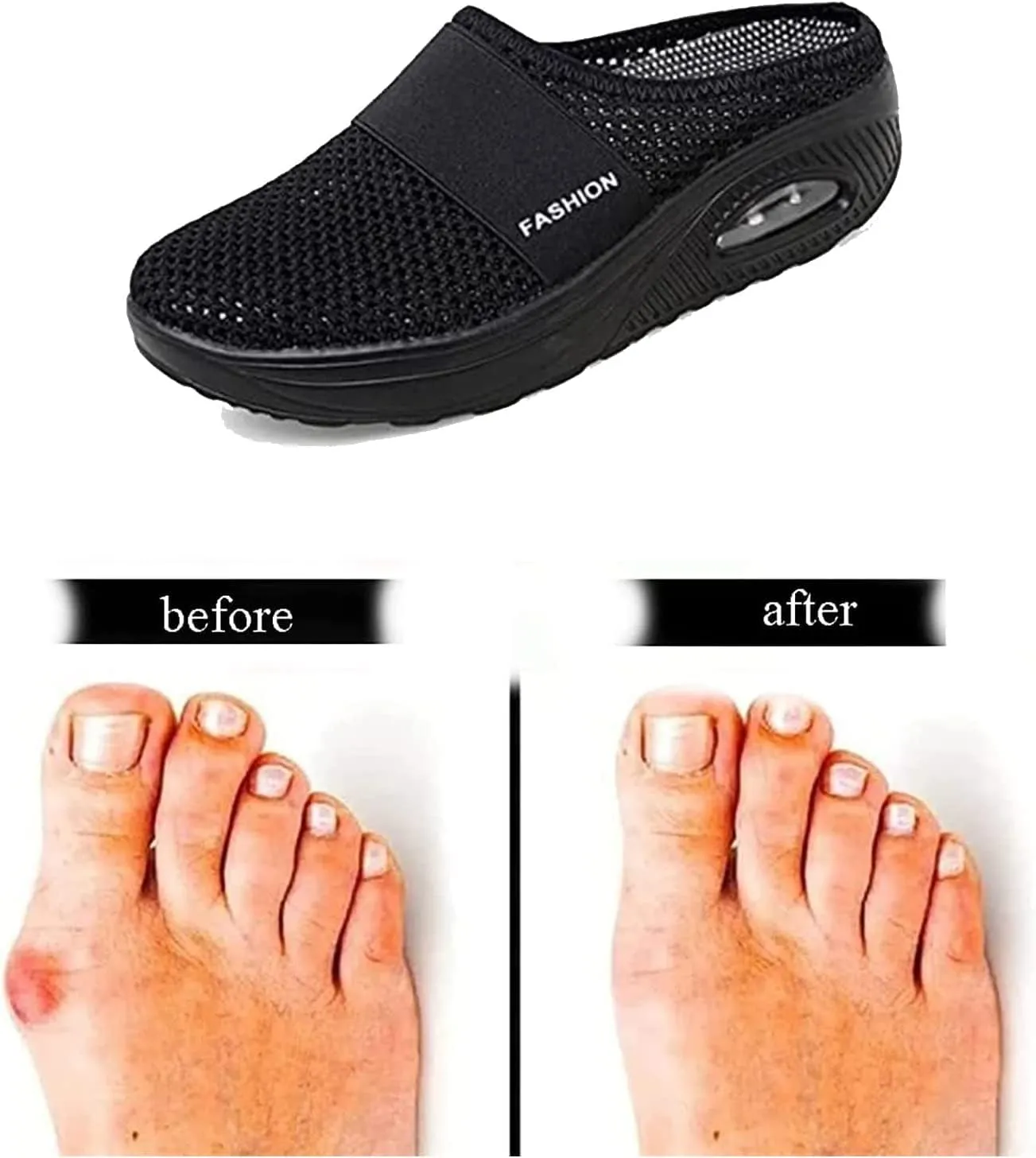 Women's Air Cushion Slip-On Walking Shoes- Orthopedic Diabetic Walking Shoes,Air Cushion Platform Mesh Orthopedic Diabetic Walking Shoes