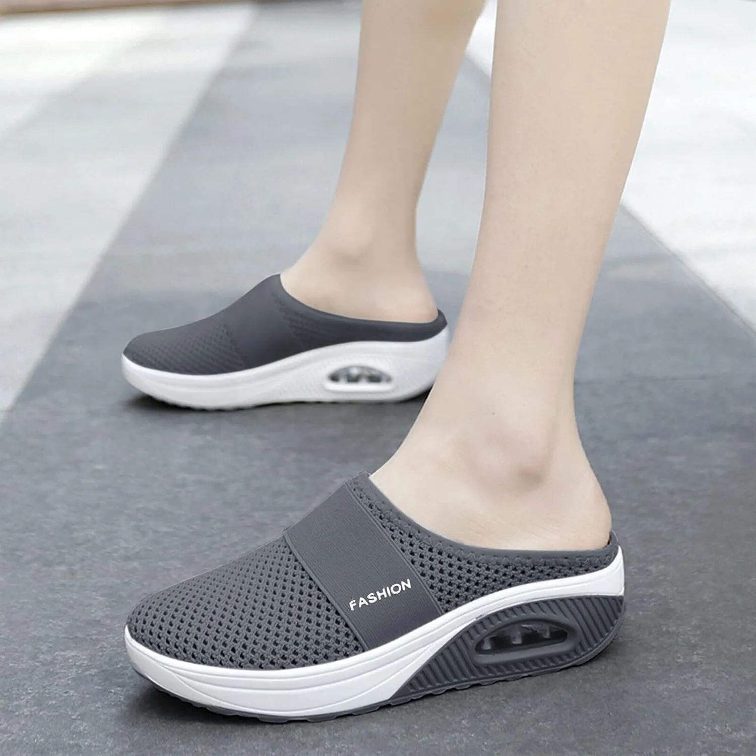 Women's Air Cushion Slip-On Walking Shoes- Orthopedic Diabetic Walking Shoes,Air Cushion Platform Mesh Orthopedic Diabetic Walking Shoes