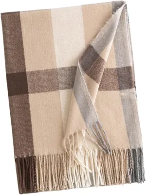 Women's Checkered Scarf, Trendy Grid Scarf, Autumn & Winter Plaid Shawl