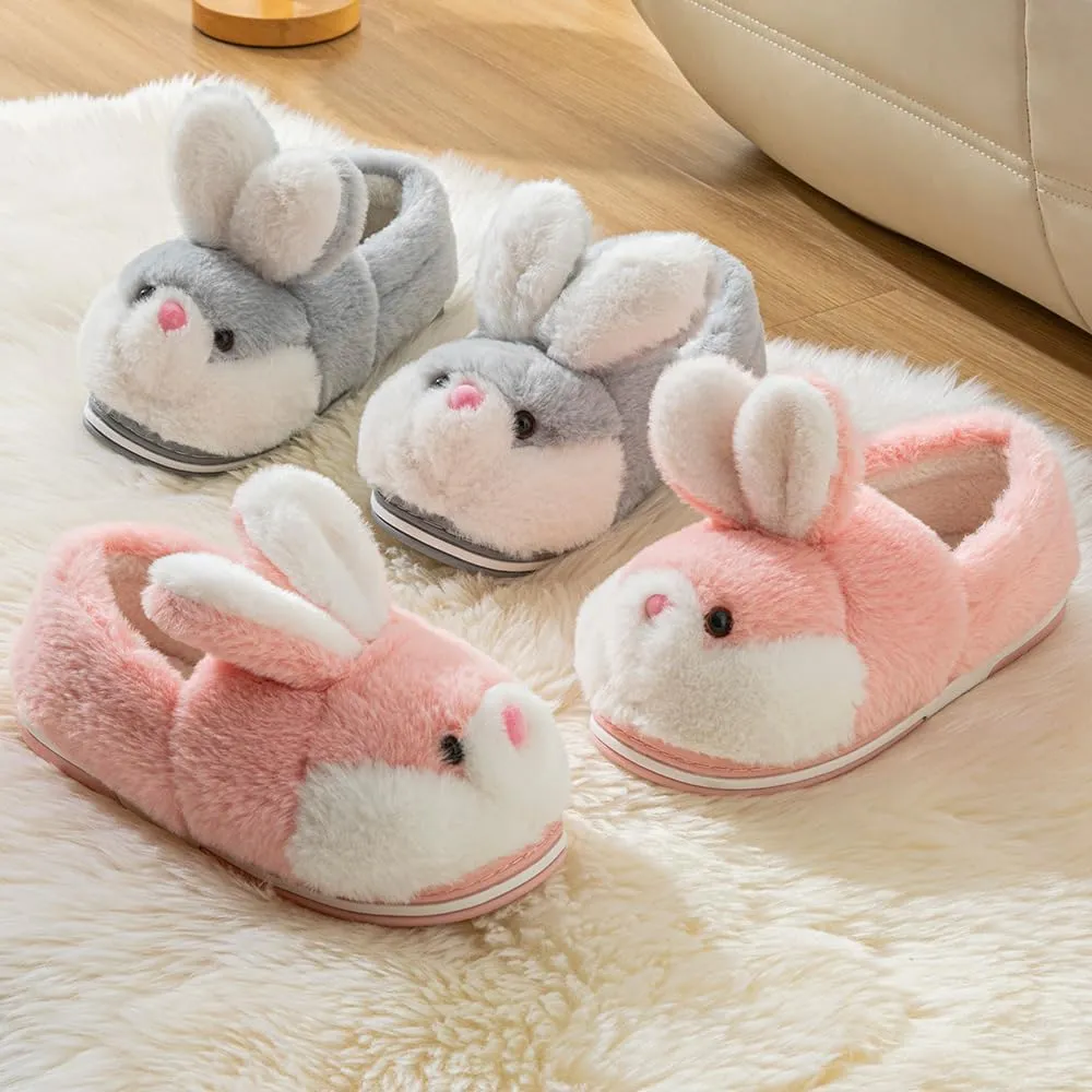 Women's Cute Rabbit Animal Slippers - Novelty Cozy Fuzzy Soft Plush Winter Warm House Shoes Cotton Slippers
