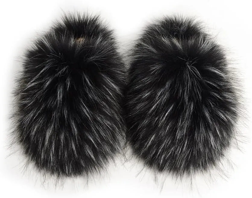 Womens Fluffy Faux Fur Slides Furry Soft Plush House Slippers Shoes Indoor Outdoor Slip On Slipper